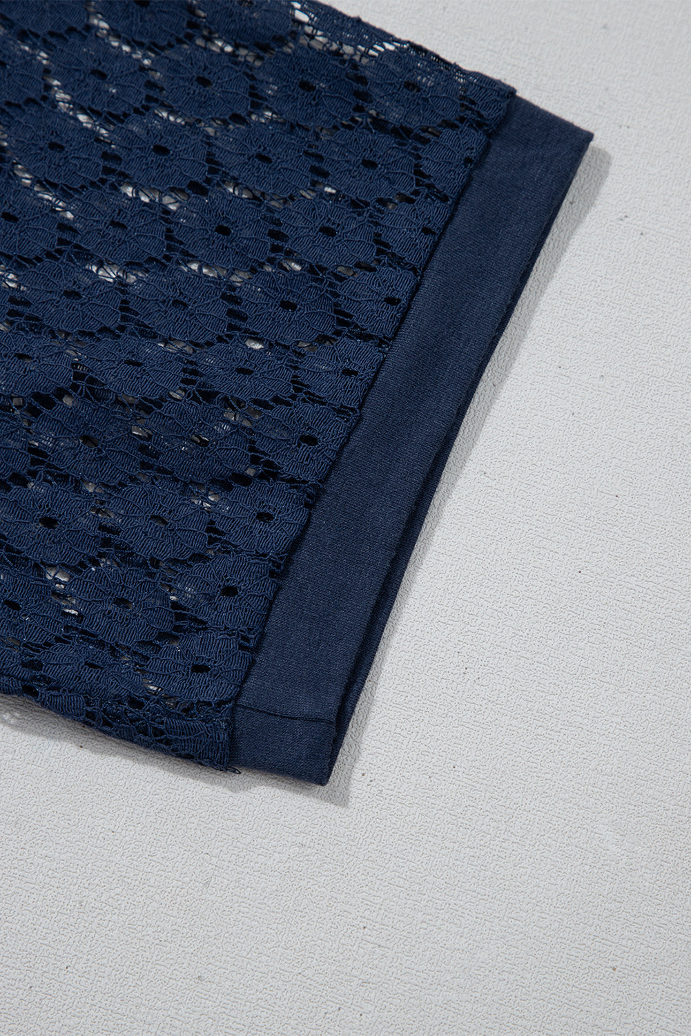 Navy Blue Contrast Lace Raglan Sleeve Pleated Mini Dress