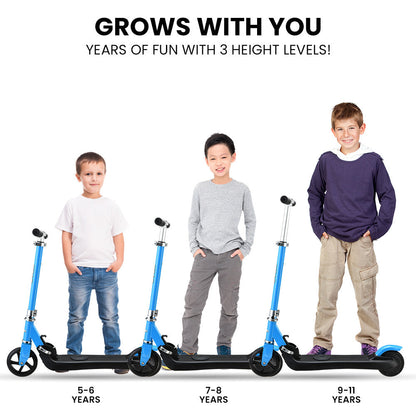 NNEDSZ KIDS Electric Scooter Lithium Ride-On Foldable E-Scooter 125W Rechargeable, Blue