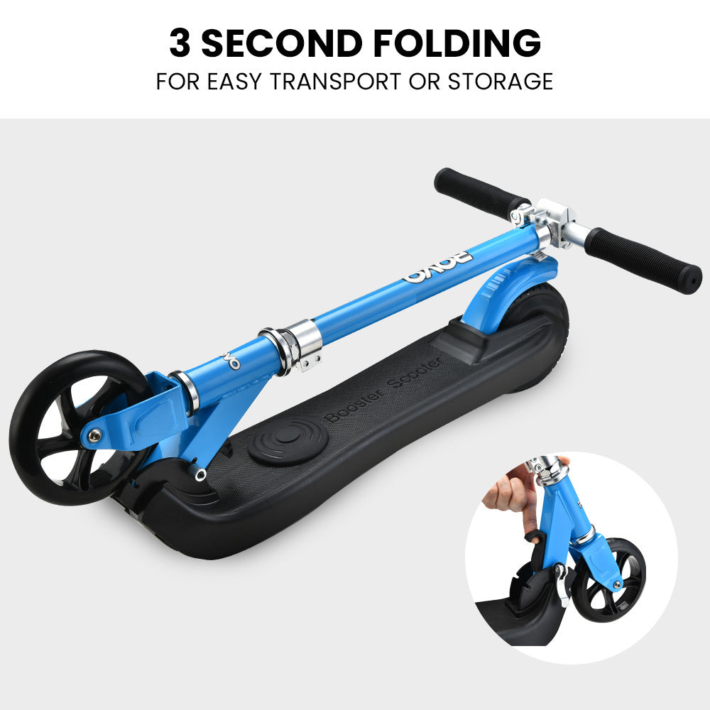 NNEDSZ KIDS Electric Scooter Lithium Ride-On Foldable E-Scooter 125W Rechargeable, Blue